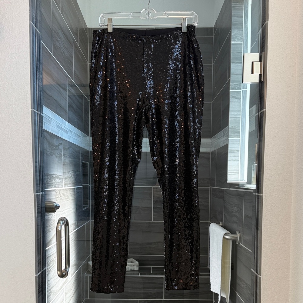 Cable & Guage Black Sequin Leggings NWT